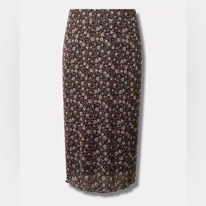 Torrid | Tea Length Floral Mesh Pencil Skirt | NWOT